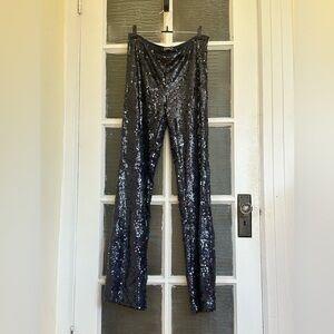 Magaschoni Black Sequin Pants